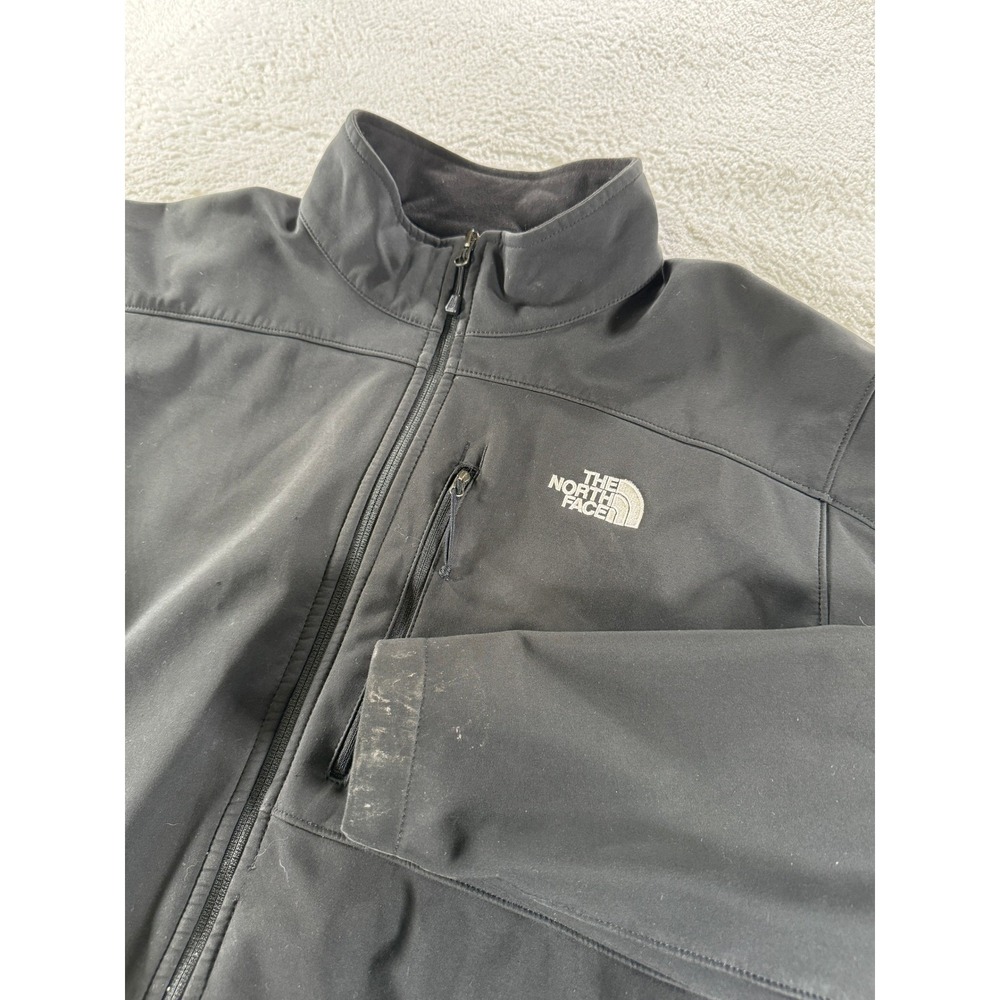 The North Face Men's Windbreaker Mid Weight Black Full Zip Jacket Shell‎ XXL 2XL